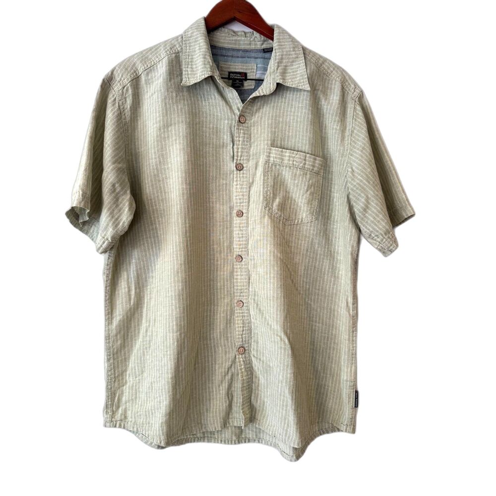 Royal Robbins Green Short Sleeve Button Up Shirt Casual Hemp Organic XL